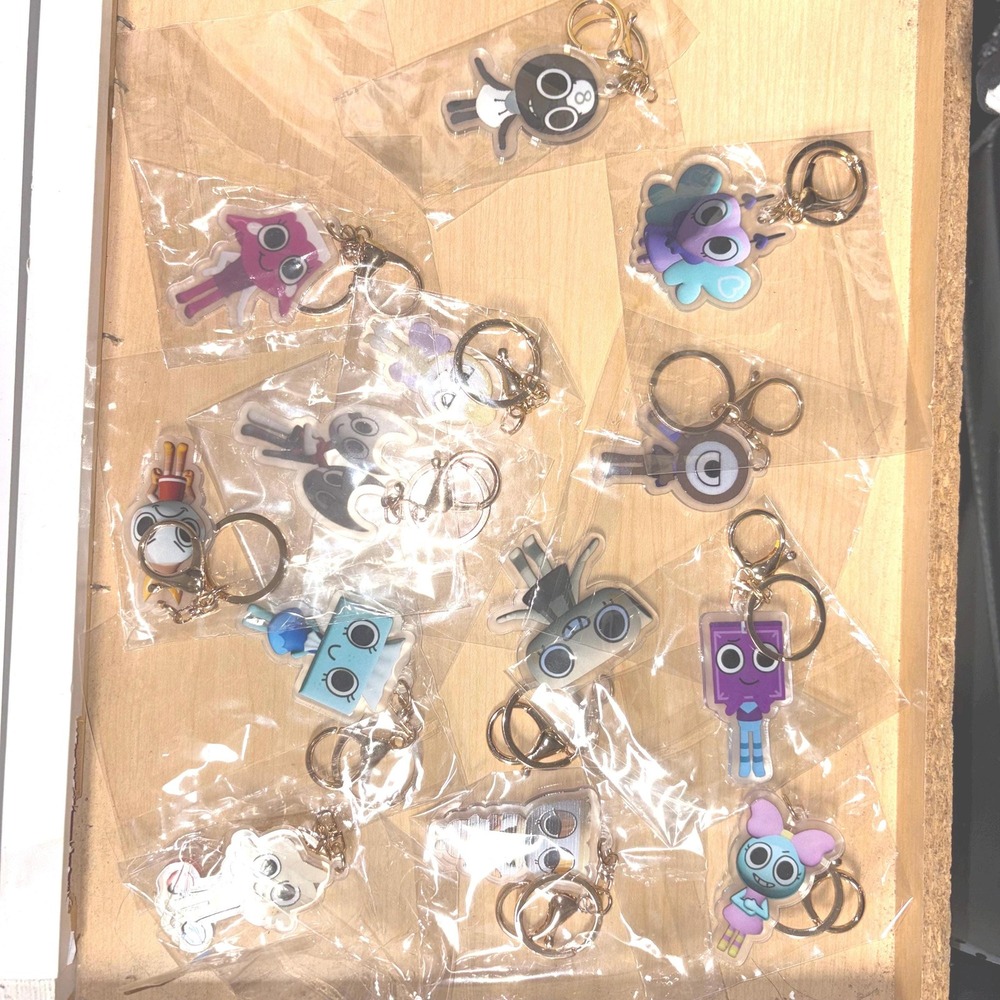 Dandy's World Keychain Lot 13 Characters Roblox Gamer Acrylic Charms Bundle